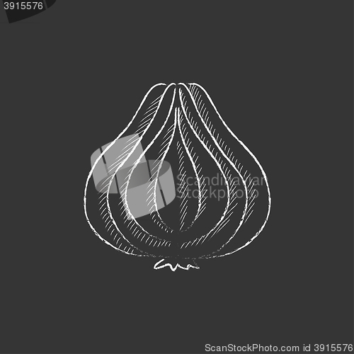 Image of Garlic. Drawn in chalk icon.