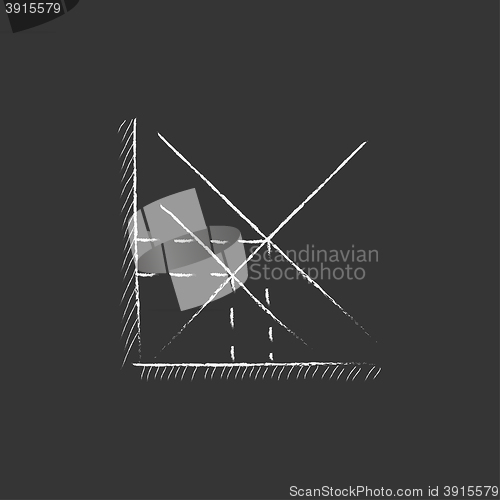 Image of Mathematical graph. Drawn in chalk icon.