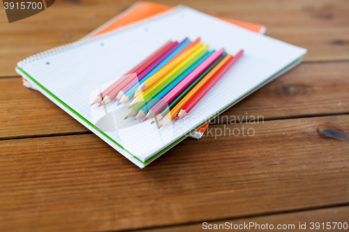 Image of close up of crayons or color pencils