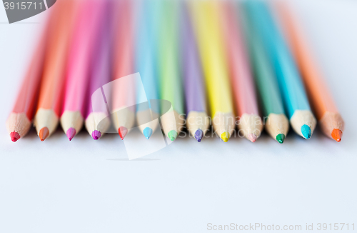 Image of close up of crayons or color pencils