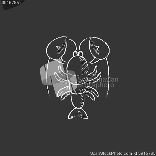 Image of Lobster. Drawn in chalk icon.