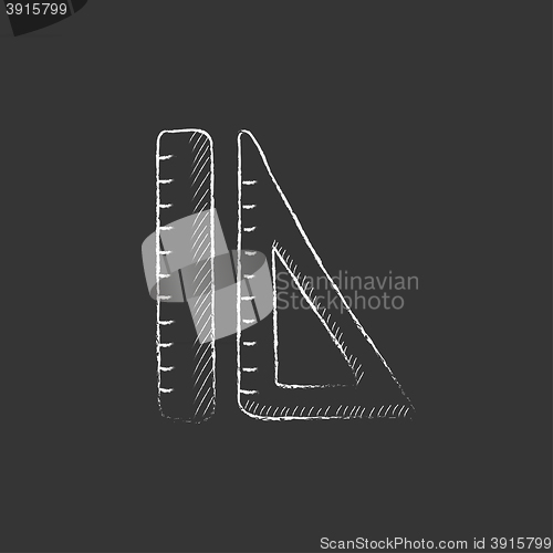Image of Rulers. Drawn in chalk icon.