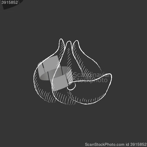 Image of Garlic. Drawn in chalk icon.