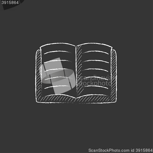 Image of Open book. Drawn in chalk icon.