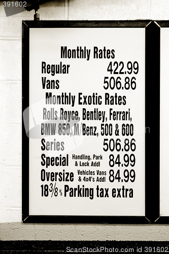 Image of Parking garage rates