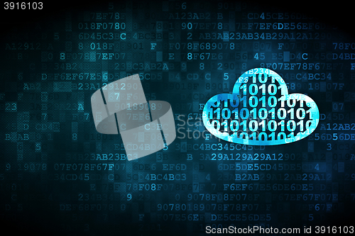 Image of Cloud computing concept: Cloud With Code on digital background