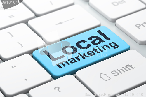 Image of Advertising concept: Local Marketing on computer keyboard background