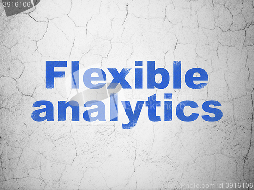 Image of Finance concept: Flexible Analytics on wall background