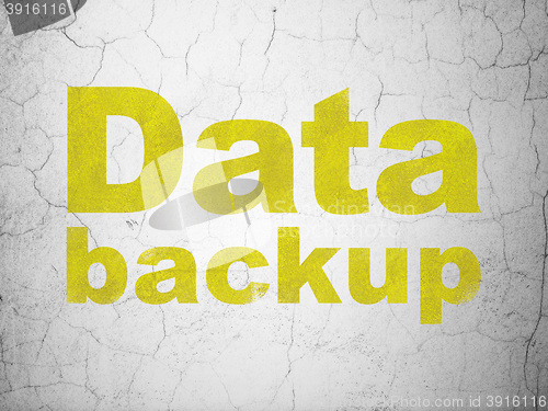 Image of Information concept: Data Backup on wall background