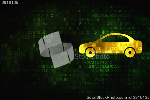 Image of Tourism concept: Car on digital background