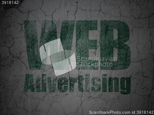 Image of Advertising concept: WEB Advertising on grunge wall background
