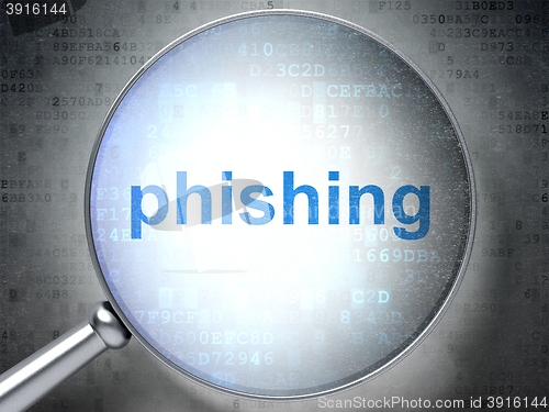 Image of Security concept: Phishing with optical glass