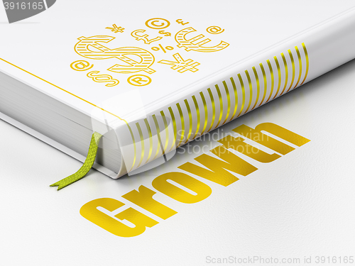 Image of Finance concept: book Finance Symbol, Growth on white background