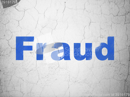 Image of Protection concept: Fraud on wall background