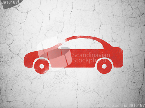 Image of Tourism concept: Car on wall background