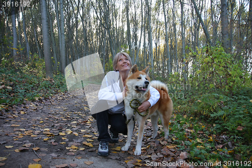 Image of Lady with her dog