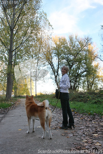 Image of Lady with her dog