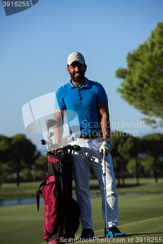 Image of golfer  portrait at golf  course