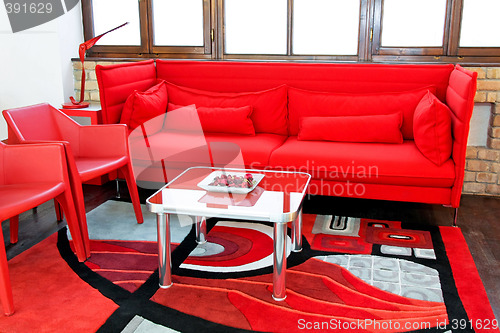 Image of Red sitting area