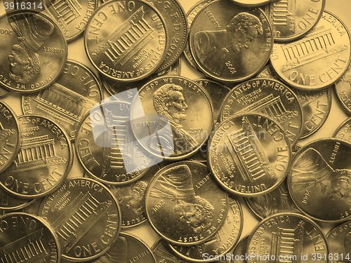 Image of Dollar coins background - vintage