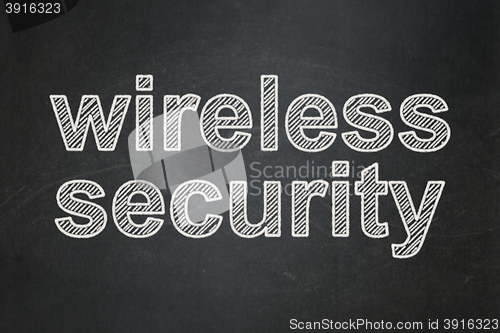 Image of Privacy concept: Wireless Security on chalkboard background