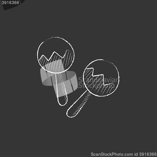 Image of Maracas. Drawn in chalk icon.