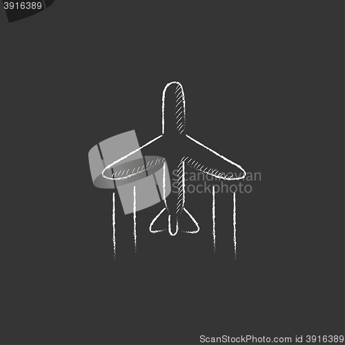 Image of Cargo plane. Drawn in chalk icon.