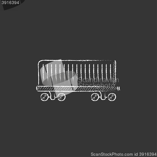 Image of Cargo wagon. Drawn in chalk icon.