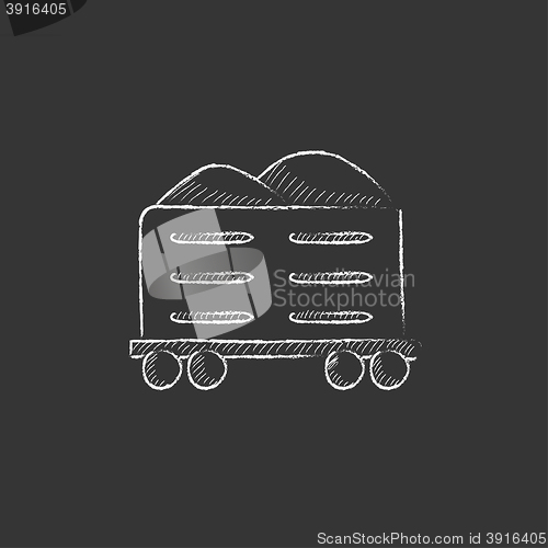 Image of Cargo wagon. Drawn in chalk icon.