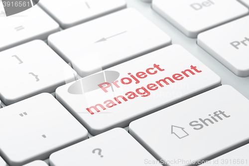 Image of Business concept: Project Management on computer keyboard background