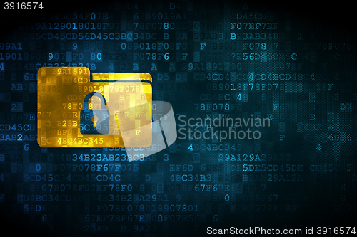 Image of Finance concept: Folder With Lock on digital background