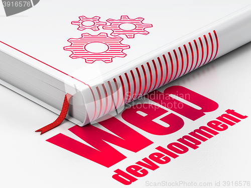 Image of Web development concept: book Gears, Web Development on white background