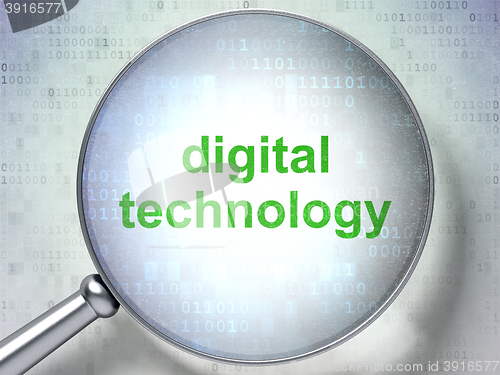 Image of Information concept: Digital Technology with optical glass