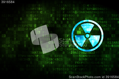 Image of Science concept: Radiation on digital background
