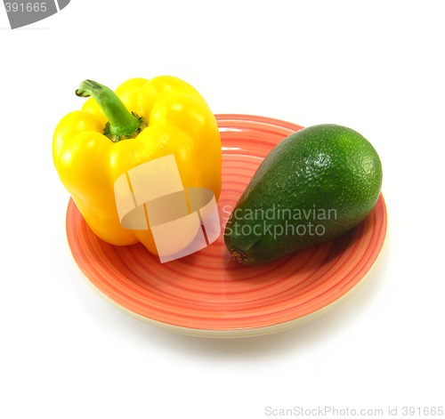 Image of yellow pepper and avocado