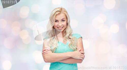 Image of happy smiling young woman or teenage girl