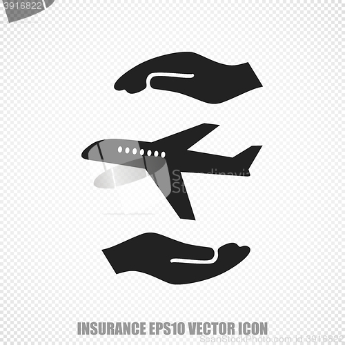 Image of Insurance vector Airplane And Palm icon. Modern flat design.