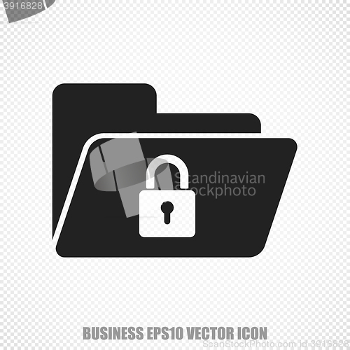 Image of Business vector Folder With Lock icon. Modern flat design.