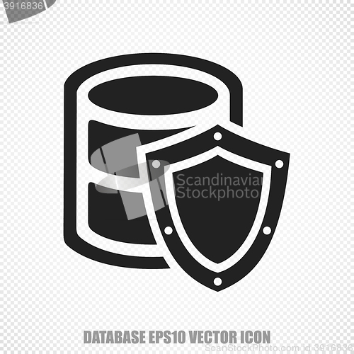 Image of Programming vector Database With Shield icon. Modern flat design.