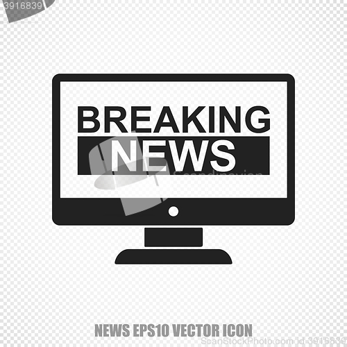 Image of News vector Breaking News On Screen icon. Modern flat design.