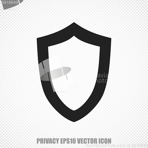 Image of Protection vector Contoured Shield icon. Modern flat design.