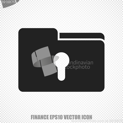 Image of Finance vector Folder With Keyhole icon. Modern flat design.