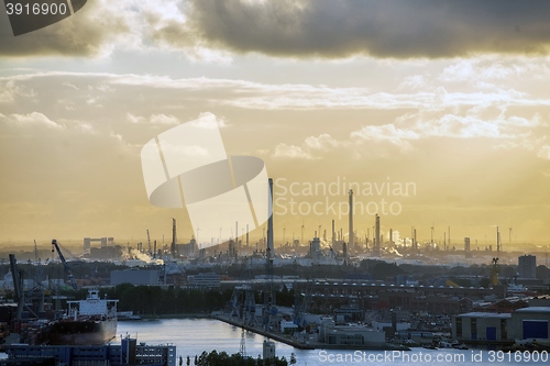 Image of Industrial zone at sunset