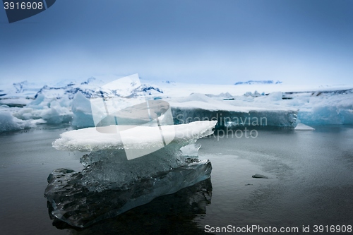 Image of Blue icebergs closeup