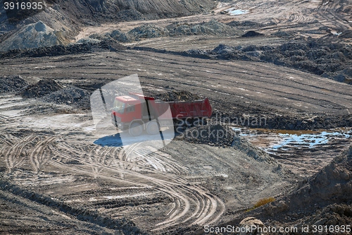 Image of Excavation site with construction machine