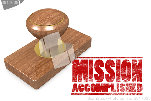 Image of Mission accomplished wooded seal stamp