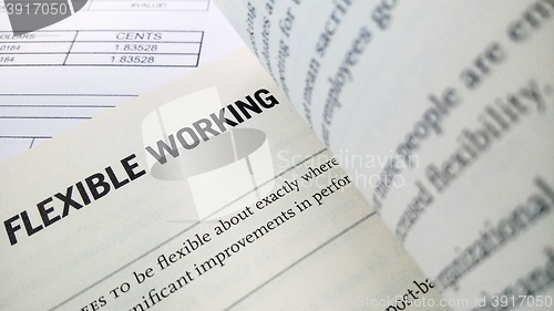 Image of Flexible working word on the book 