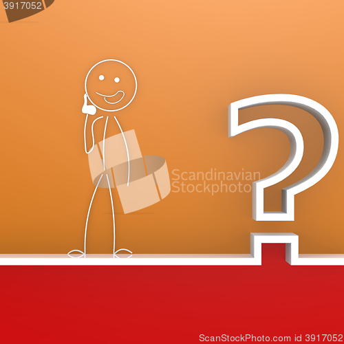 Image of Question mark with curious puppet