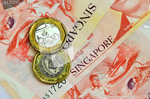Image of Singapore money on white background