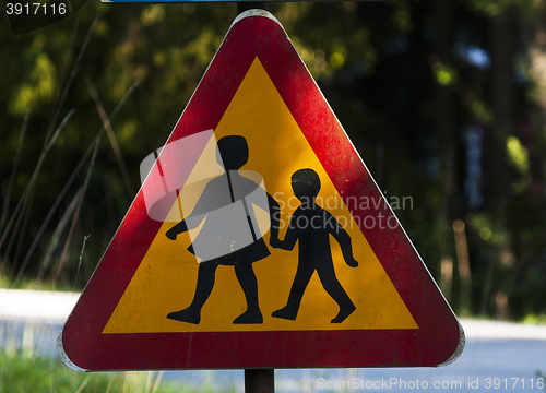 Image of warning sign children